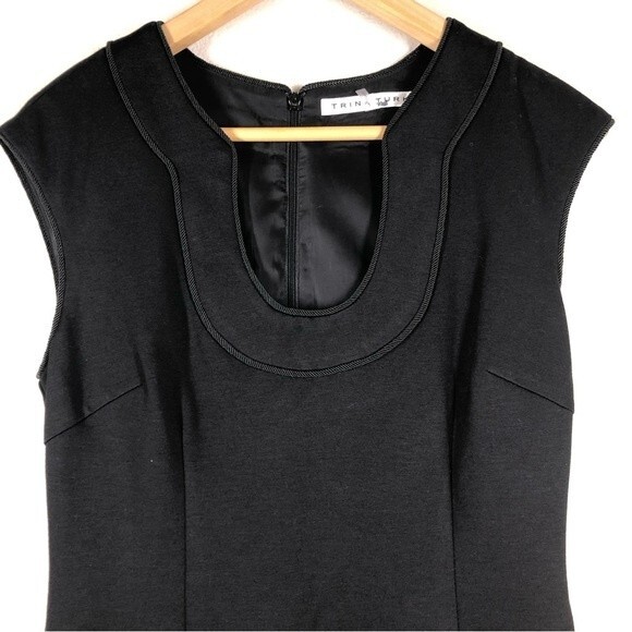 Trina Turk Black Sleeveless Sheath Dress Scoop Neck 4 - Picture 3 of 10